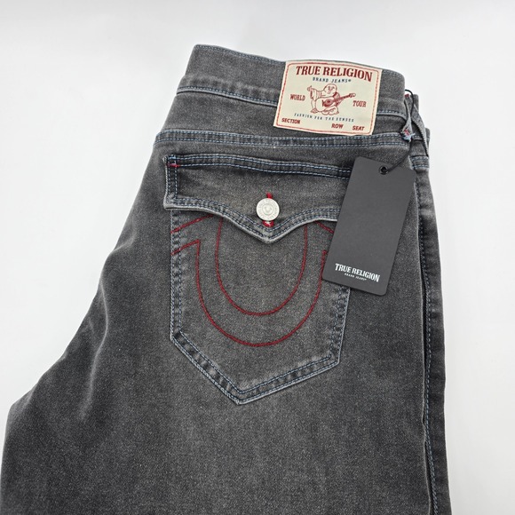 True Religion Other - True Religion Ricky Relaxed Straight Jeans Mens Grey Phantom Wash 36x34 NWT